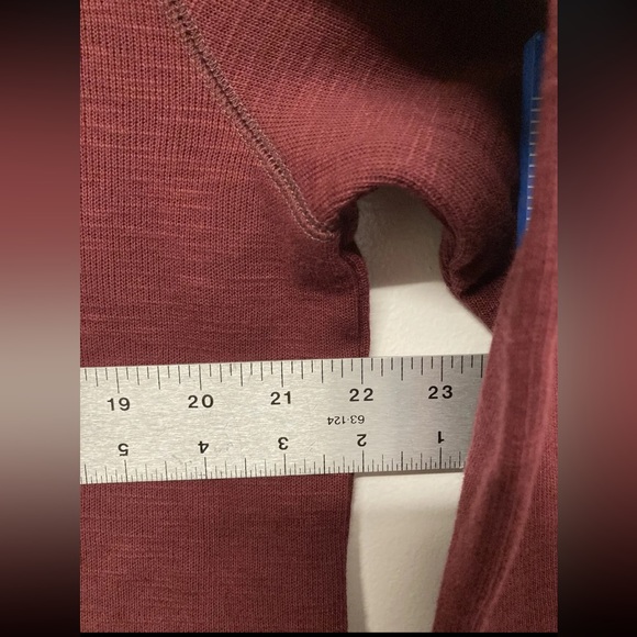 Flag & Anthem Mens 1/4 Zip Sweater Pullover Large Maroon Mid-Weight Stretch - Picture 11 of 13